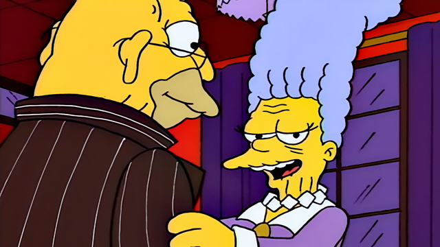 Cena do episódio “O Amante de Lady Bouvier” de Os Simpsons