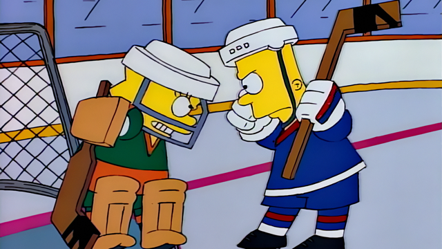 Cena do episódio “Lisa no Hóquei” de Os Simpsons