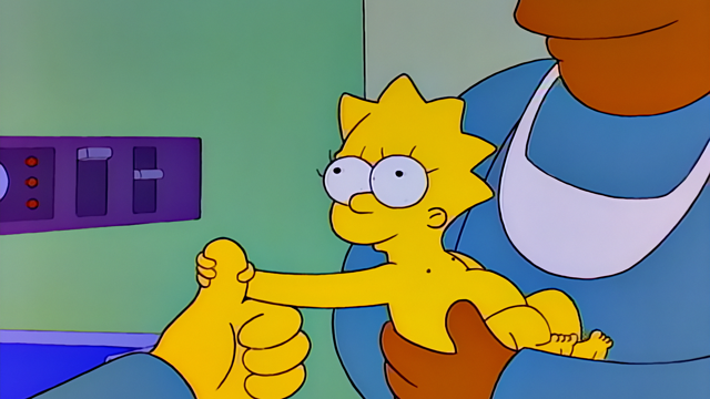 Cena do episódio “Com Maggie Já São Três” de Os Simpsons