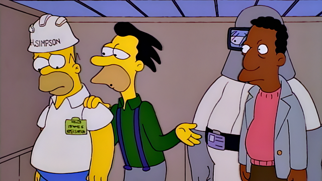Cena do episódio “Quem Matou o Sr. Burns? — Parte 1” de Os Simpsons