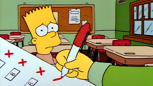 Cena do episódio “A Prova Final” de Os Simpsons
