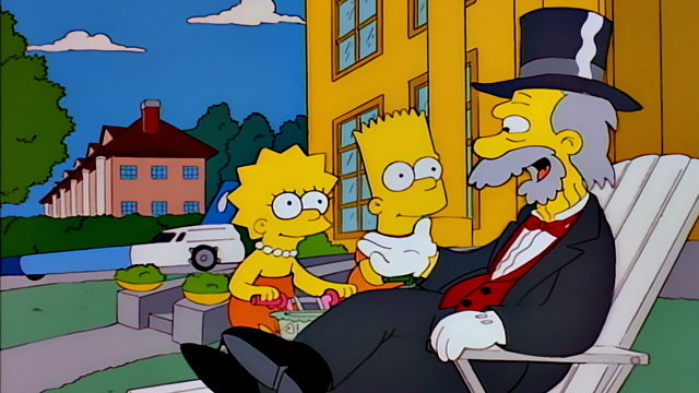 Cena do episódio “O Dia em que a Violência Morreu” de Os Simpsons