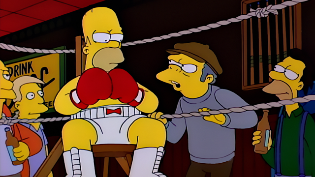 Cena do episódio “Homer, Saco de Pancadas” de Os Simpsons