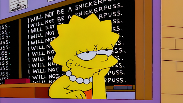 Cena do episódio “A Grande Paixão de Lisa” de Os Simpsons