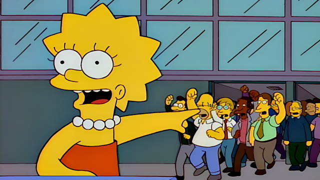 Cena do episódio “O Mundo dos Negócios de Marge” de Os Simpsons