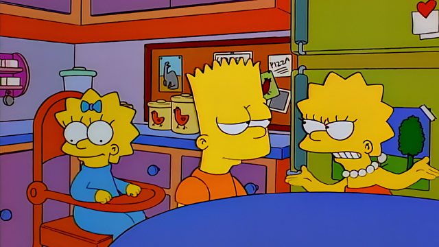 Cena do episódio “Minha Irmã, Minha Babá” de Os Simpsons