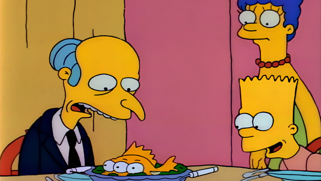 Cena do episódio “Peixe de Três Olhos” de Os Simpsons