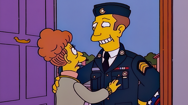 Cena do episódio “O Diretor e o Soldado” de Os Simpsons