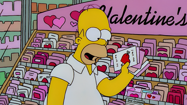 Cena do episódio “Estou com o Cupido” de Os Simpsons