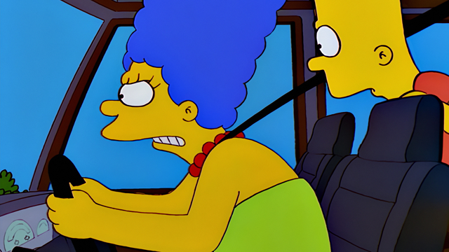 Cena do episódio “Marge: O Terror das Ruas” de Os Simpsons