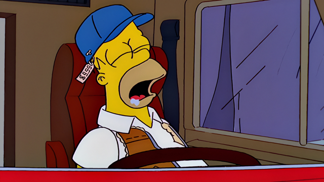 Cena do episódio “Homer Caminhoneiro” de Os Simpsons