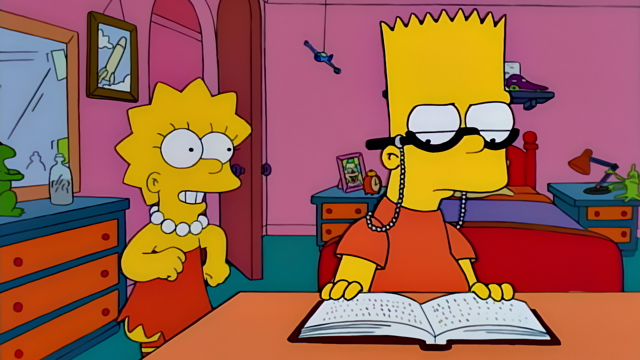 Cena do episódio “O Irmãozinho Drogado” de Os Simpsons