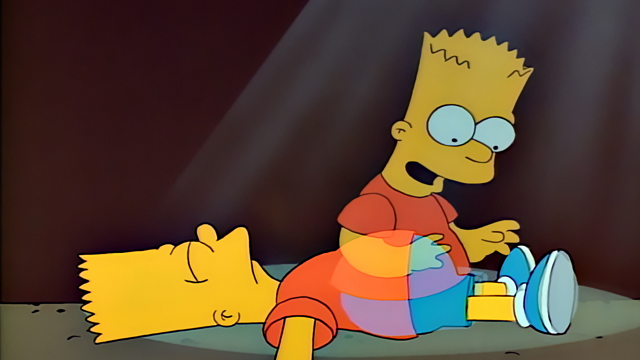 Cena do episódio “Bart É Atropelado” de Os Simpsons