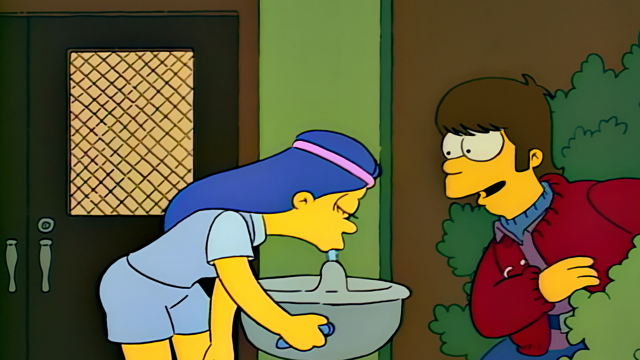 Cena do episódio “Nós Somos Jovens, Jovens” de Os Simpsons