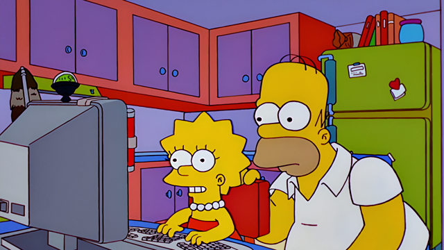Cena do episódio “O Computador Alcaguete” de Os Simpsons