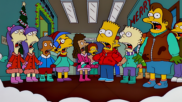 Cena do episódio “Revolta da Neve” de Os Simpsons