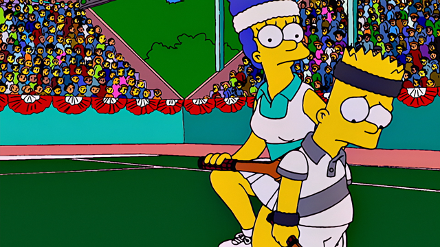 Cena do episódio “Tênis, a Grande Ameaça” de Os Simpsons