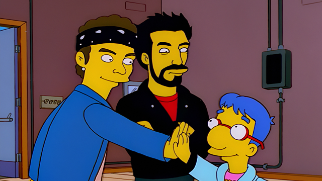 Cena do episódio “Novos Garotos na Área” de Os Simpsons