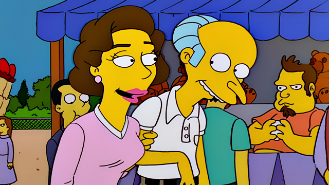 Cena do episódio “O Sr. Burns Está Amando” de Os Simpsons