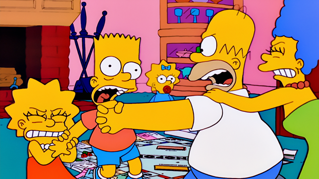 Cena do episódio “Briga de Família” de Os Simpsons