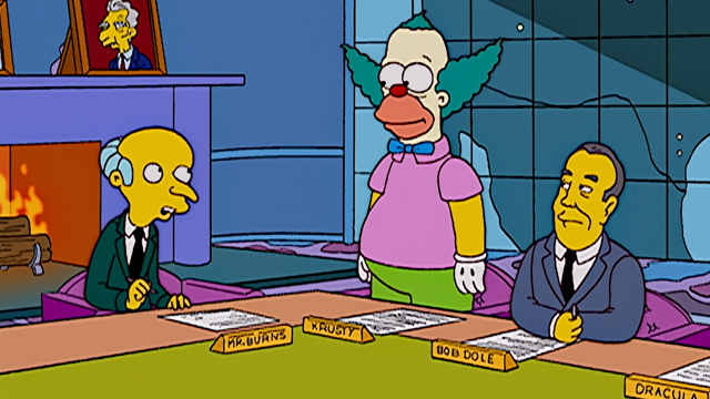 Cena do episódio “Krusty Vai a Washington” de Os Simpsons