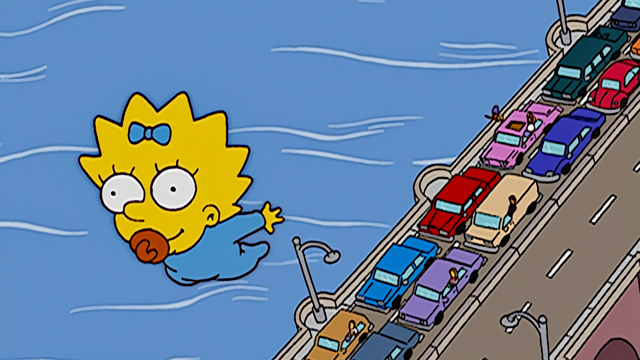 Cena do episódio “Moe se Converte em Criança” de Os Simpsons