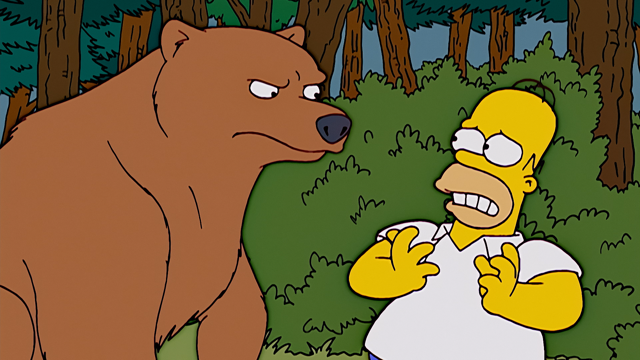 Cena do episódio “O Homem que É Fera” de Os Simpsons