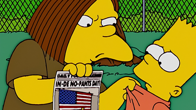 Cena do episódio “Bart Dá Bandeira” de Os Simpsons