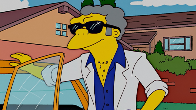 Cena do episódio “Mamãe no Bar do Moe” de Os Simpsons