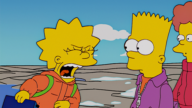 Cena do episódio “Em um Dia Claro, Não Consigo Ver Minha Irmã” de Os Simpsons