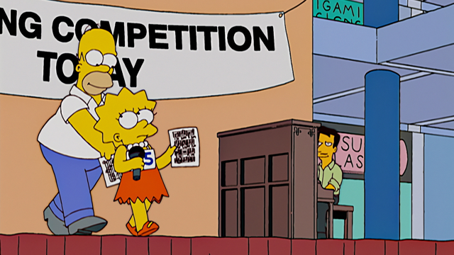 Cena do episódio “Destrói-se um Astro” de Os Simpsons