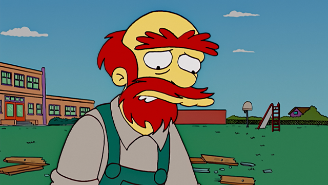 Cena do episódio “O Zelador Cantor” de Os Simpsons