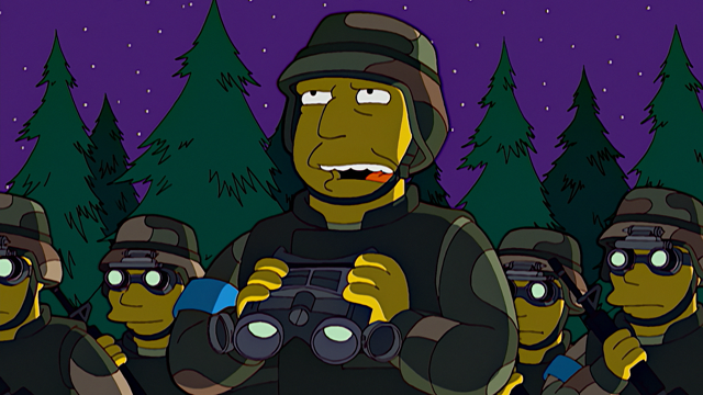 Cena do episódio “O Recruta” de Os Simpsons