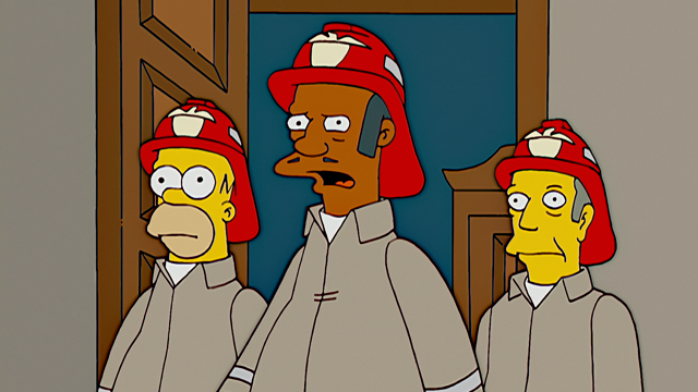 Cena do episódio “Bombeiros Ladrões” de Os Simpsons