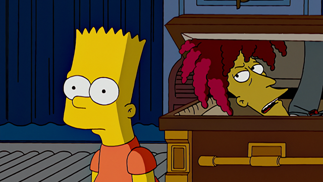Cena do episódio “Funeral para um Amigo” de Os Simpsons