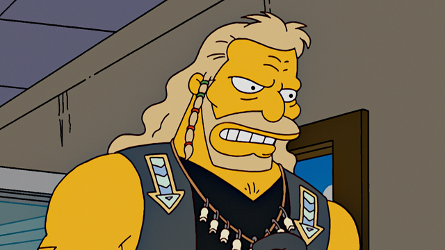 Cena do episódio “Sexo, Espiões e Caças Idiotas” de Os Simpsons