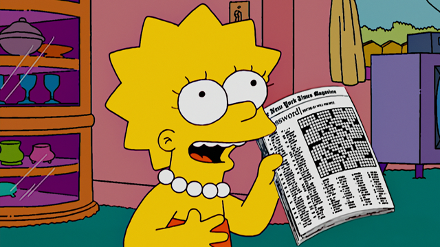 Cena do episódio “Intercâmbio de Palavras-Cruzadas entre Homer e Lisa” de Os Simpsons