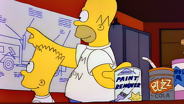 Cena do episódio “Sábados de Trovão” de Os Simpsons