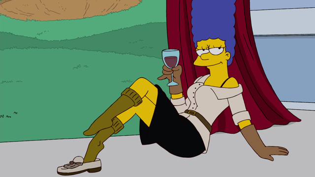Cena do episódio “O Diabo Veste Nada” de Os Simpsons