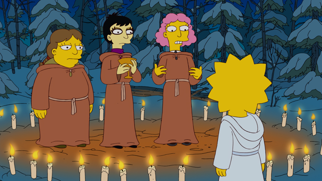 Cena do episódio “Caipiras e Vassouras” de Os Simpsons