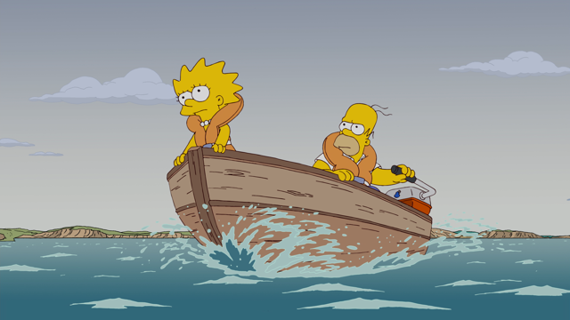Cena do episódio “A Pequena Baleia” de Os Simpsons
