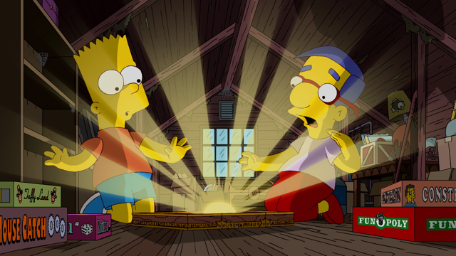 Cena do episódio “Casa na Árvore dos Horrores XXI” de Os Simpsons