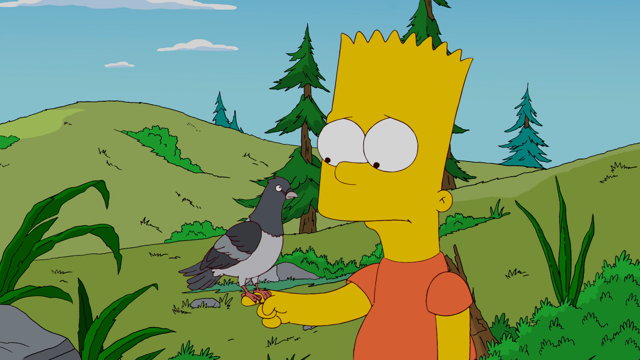 Cena do episódio “Pobre Pomba” de Os Simpsons