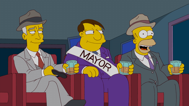 Cena do episódio “O homem da calça de flanela azul” de Os Simpsons