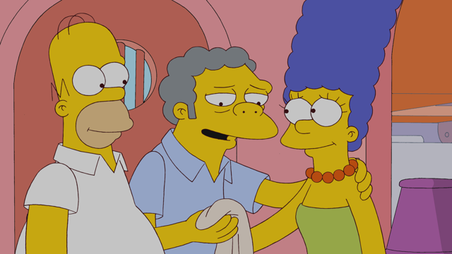 Cena do episódio “Moe vai do luxo ao lixo” de Os Simpsons