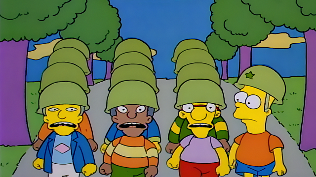 Cena do episódio “Bart, o General” de Os Simpsons