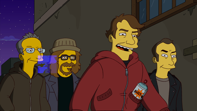 Cena do episódio “A saída pelo Kwik-E-Mart” de Os Simpsons