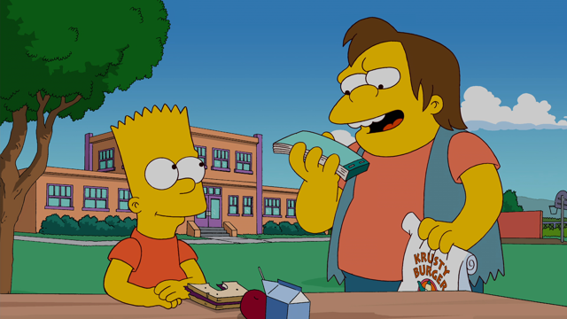 Cena do episódio “O espião que me ensinou” de Os Simpsons