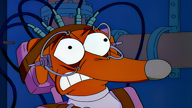 Cena do episódio “Cão de Morte” de Os Simpsons