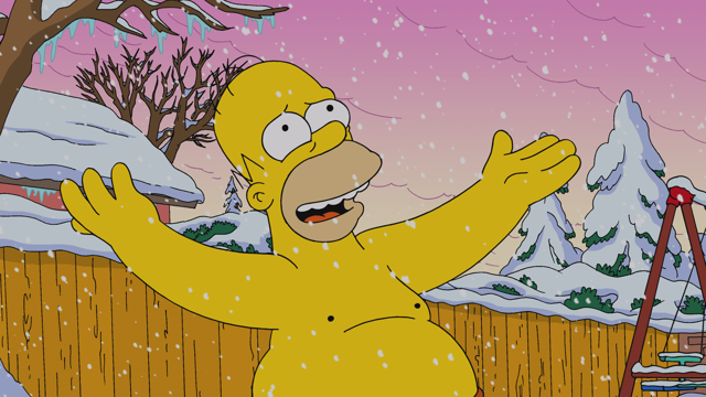 Cena do episódio “Um Natal Pra Lá de Especial” de Os Simpsons